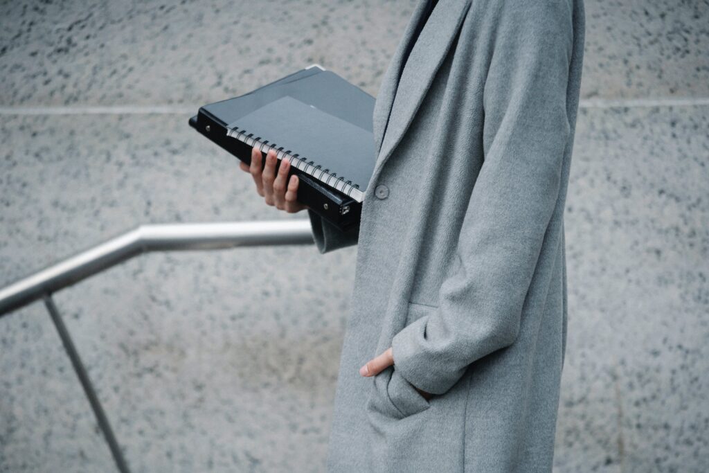 woman holding a report